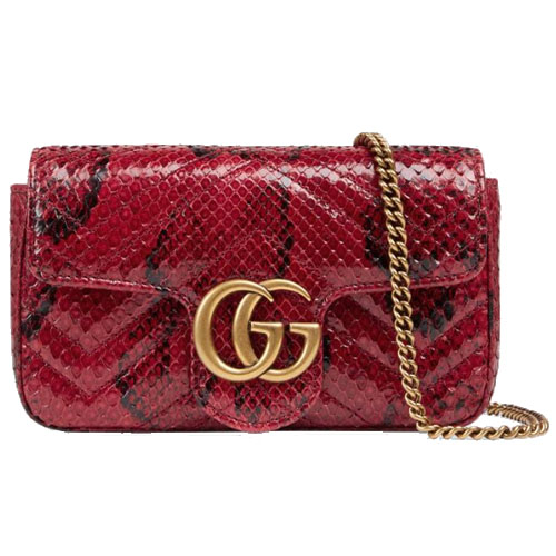 GG Marmont Red Python Super Mini GG Marmont Red Python Super Mini