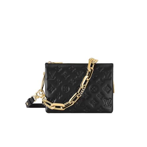 Louis Vuitton M21259 Coussin BB Black Monogram-Embossed Puffy Lambskin