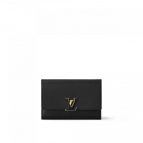 Louis Vuitton M62157 Capucines Compact Wallet Black Pink