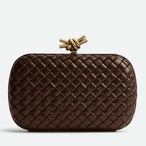 Bottega Veneta Knot Minaudiere Clutch In Bordeaux Intrecciato Lambskin Bottega Veneta Knot Minaudiere Clutch In Bordeaux Intrecciato Lambskin