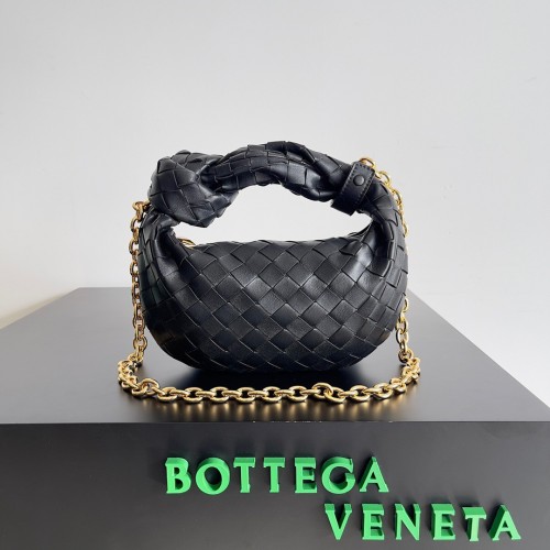 Bottega Veneta Mini Jodie Chain Bag In Black Intrecciato Lambskin Bottega Veneta Mini Jodie Chain Bag In Black Intrecciato Lambskin