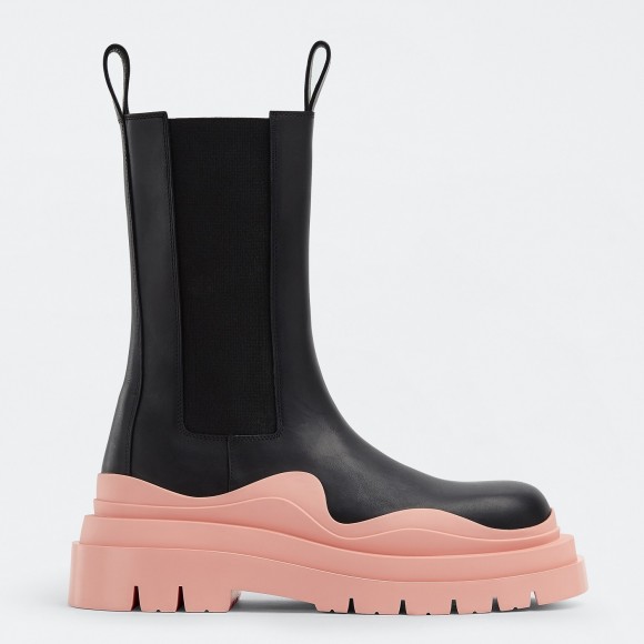 Bottega Veneta BV Tire Chelsea Boots with Pink Outsole Bottega Veneta BV Tire Chelsea Boots with Pink Outsole