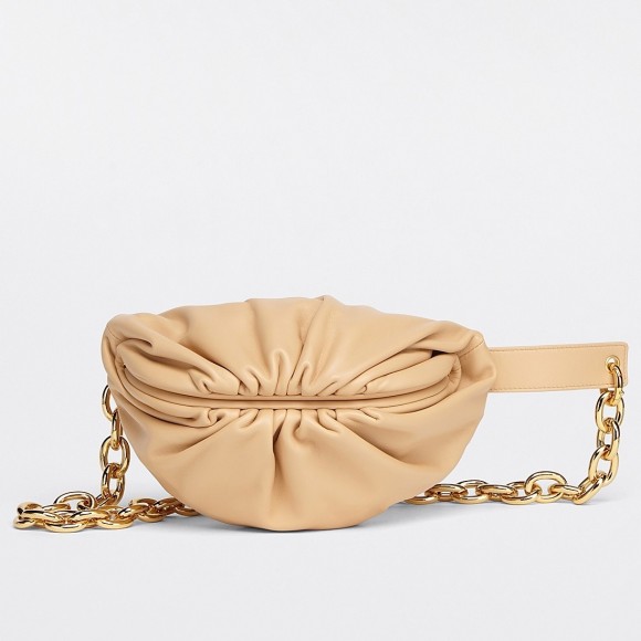 Bottega Veneta The Pouch Belt Bag In Almond Lambskin Bottega Veneta The Pouch Belt Bag In Almond Lambskin