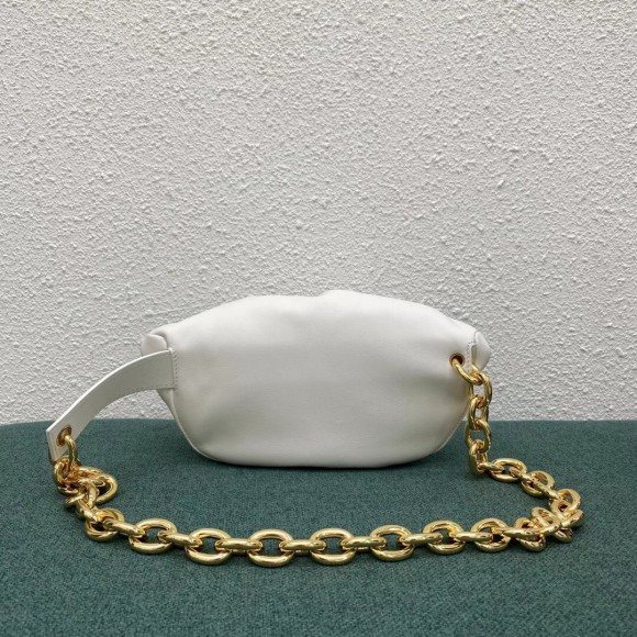 Bottega Veneta The Pouch Belt Bag In White Lambskin Bottega Veneta The Pouch Belt Bag In White Lambskin