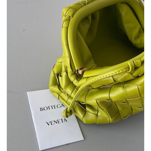 Bottega Veneta Mini Pouch with Strap in Kiwi Intrecciato Lambskin Bottega Veneta Mini Pouch with Strap in Kiwi Intrecciato Lambskin