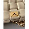Bottega Veneta Chain Cassette Bag In Porridge Intrecciato Lambskin