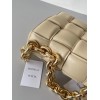 Bottega Veneta Chain Cassette Bag In Porridge Intrecciato Lambskin