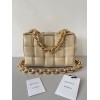 Bottega Veneta Chain Cassette Bag In Porridge Intrecciato Lambskin
