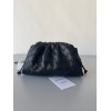 Bottega Veneta Mini Pouch with Strap in Black Intrecciato Lambskin