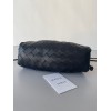 Bottega Veneta Mini Pouch with Strap in Black Intrecciato Lambskin