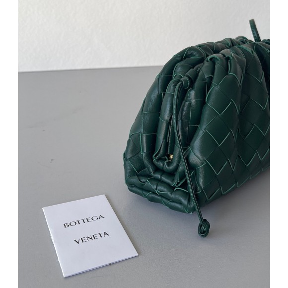 Bottega Veneta Mini Pouch with Strap in Raintree Intrecciato Lambskin Bottega Veneta Mini Pouch with Strap in Raintree Intrecciato Lambskin