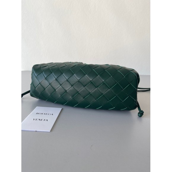 Bottega Veneta Mini Pouch with Strap in Raintree Intrecciato Lambskin Bottega Veneta Mini Pouch with Strap in Raintree Intrecciato Lambskin