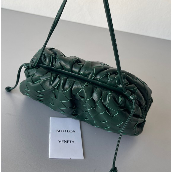 Bottega Veneta Mini Pouch with Strap in Raintree Intrecciato Lambskin Bottega Veneta Mini Pouch with Strap in Raintree Intrecciato Lambskin