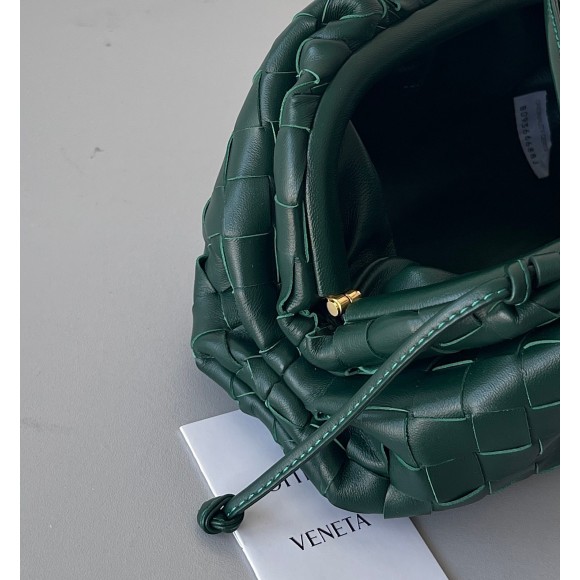 Bottega Veneta Mini Pouch with Strap in Raintree Intrecciato Lambskin Bottega Veneta Mini Pouch with Strap in Raintree Intrecciato Lambskin