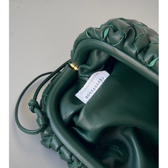 Bottega Veneta Mini Pouch with Strap in Raintree Intrecciato Lambskin Bottega Veneta Mini Pouch with Strap in Raintree Intrecciato Lambskin