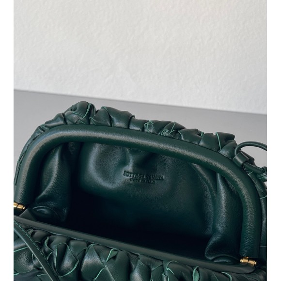 Bottega Veneta Mini Pouch with Strap in Raintree Intrecciato Lambskin Bottega Veneta Mini Pouch with Strap in Raintree Intrecciato Lambskin