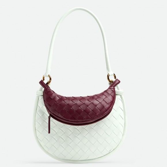 Bottega Veneta Gemelli Small Bag in Glacier/Barolo Intrecciato Lambskin Bottega Veneta Gemelli Small Bag in Glacier/Barolo Intrecciato Lambskin