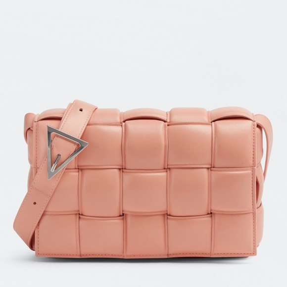 Bottega Veneta Padded Cassette Bag In Peachy Intrecciato Lambskin Bottega Veneta Padded Cassette Bag In Peachy Intrecciato Lambskin