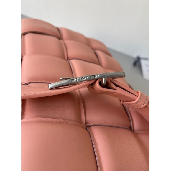 Bottega Veneta Padded Cassette Bag In Peachy Intrecciato Lambskin Bottega Veneta Padded Cassette Bag In Peachy Intrecciato Lambskin