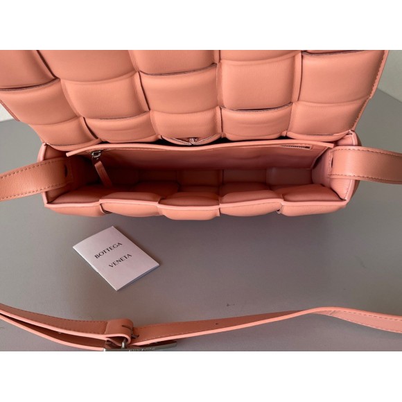 Bottega Veneta Padded Cassette Bag In Peachy Intrecciato Lambskin Bottega Veneta Padded Cassette Bag In Peachy Intrecciato Lambskin
