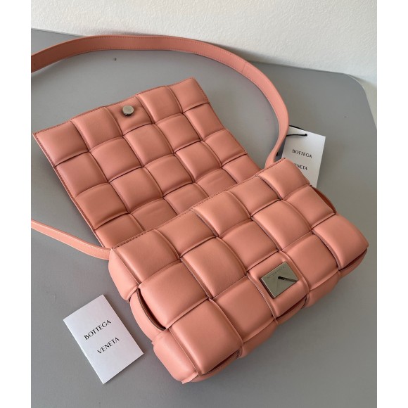 Bottega Veneta Padded Cassette Bag In Peachy Intrecciato Lambskin Bottega Veneta Padded Cassette Bag In Peachy Intrecciato Lambskin