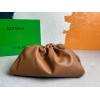 Bottega Veneta Large Pouch Clutch Bag In Brown Calfskin