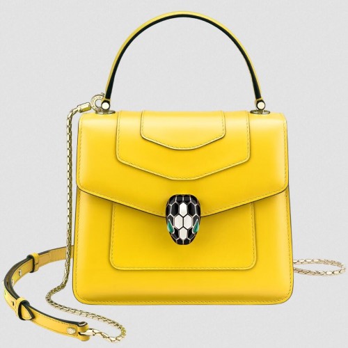 Bvlgari Serpenti Forever Small Bag in Yellow Calfskin Bvlgari Serpenti Forever Small Bag in Yellow Calfskin