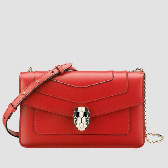 Bvlgari Serpenti Forever Small Cross-body Bag In Red Calfskin Bvlgari Serpenti Forever Small Cross-body Bag In Red Calfskin
