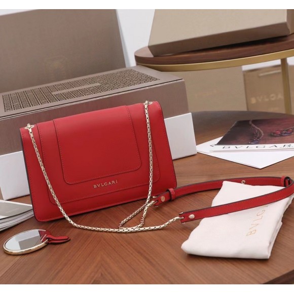 Bvlgari Serpenti Forever Small Cross-body Bag In Red Calfskin Bvlgari Serpenti Forever Small Cross-body Bag In Red Calfskin