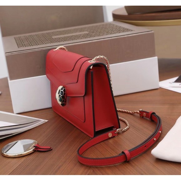 Bvlgari Serpenti Forever Small Cross-body Bag In Red Calfskin Bvlgari Serpenti Forever Small Cross-body Bag In Red Calfskin