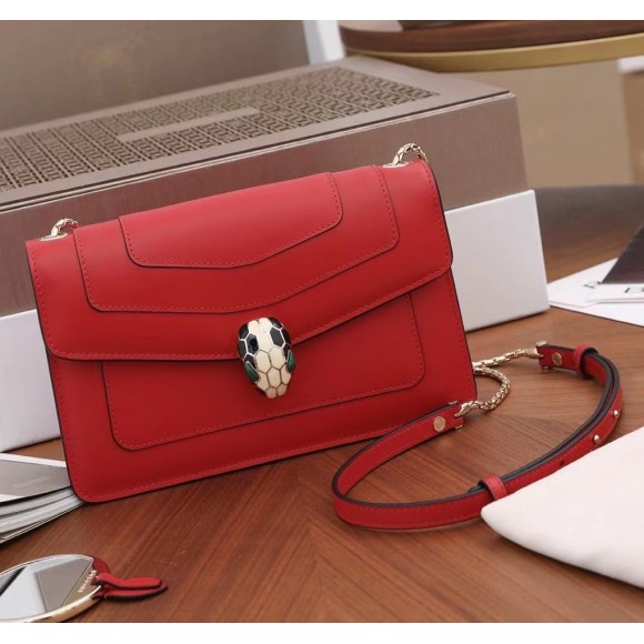 Bvlgari Serpenti Forever Small Cross-body Bag In Red Calfskin Bvlgari Serpenti Forever Small Cross-body Bag In Red Calfskin