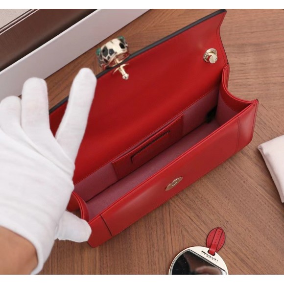 Bvlgari Serpenti Forever Small Cross-body Bag In Red Calfskin Bvlgari Serpenti Forever Small Cross-body Bag In Red Calfskin