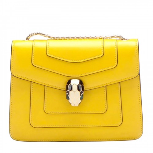 Bvlgari Serpenti Forever Small Crossbody Bag in Yellow Leather Bvlgari Serpenti Forever Small Crossbody Bag in Yellow Leather