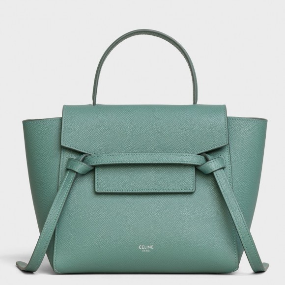 Celine Belt Nano Bag In Celadon Grained Calfskin Celine Belt Nano Bag In Celadon Grained Calfskin