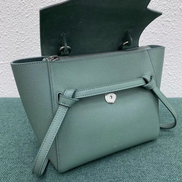 Celine Belt Nano Bag In Celadon Grained Calfskin Celine Belt Nano Bag In Celadon Grained Calfskin