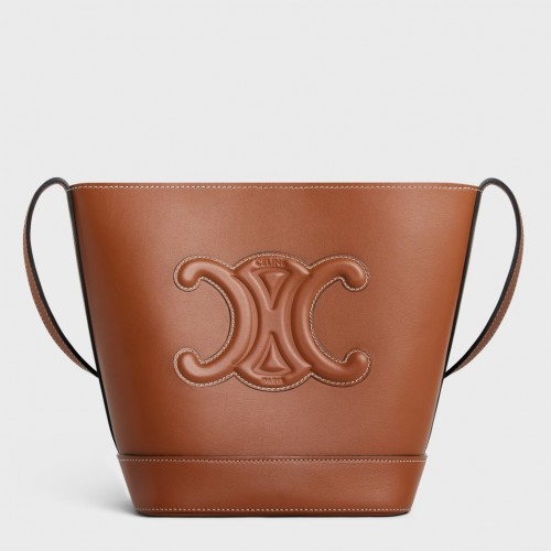 Celine Small Bucket Cuir Triomphe In Brown Calfskin Celine Small Bucket Cuir Triomphe In Brown Calfskin