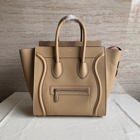 Celine Mini Luggage Tote Bag In Dune Drummed Calfskin Celine Mini Luggage Tote Bag In Dune Drummed Calfskin