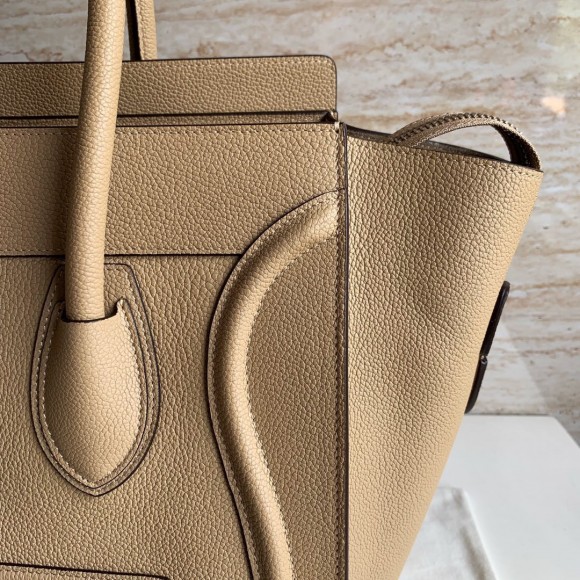 Celine Mini Luggage Tote Bag In Dune Drummed Calfskin Celine Mini Luggage Tote Bag In Dune Drummed Calfskin