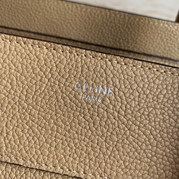 Celine Mini Luggage Tote Bag In Dune Drummed Calfskin Celine Mini Luggage Tote Bag In Dune Drummed Calfskin