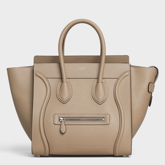 Celine Mini Luggage Tote Bag In Dune Drummed Calfskin Celine Mini Luggage Tote Bag In Dune Drummed Calfskin