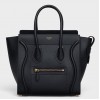 Celine Micro Luggage Tote Bag In Black Smooth Calfskin