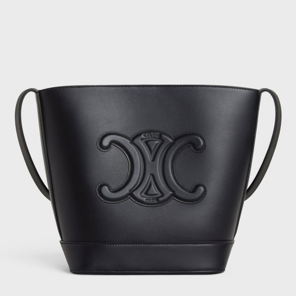 Celine Small Bucket Cuir Triomphe In Black Calfskin Celine Small Bucket Cuir Triomphe In Black Calfskin