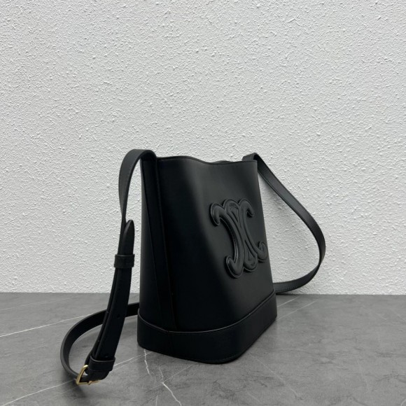 Celine Small Bucket Cuir Triomphe In Black Calfskin Celine Small Bucket Cuir Triomphe In Black Calfskin