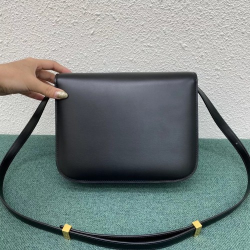 Celine Classic Box Medium Bag In Black Box Calfskin Celine Classic Box Medium Bag In Black Box Calfskin