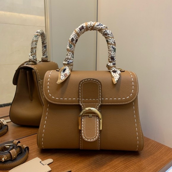 Delvaux Brillant PM Surpique Bag in Brown Rodeo Calf Leather Delvaux Brillant PM Surpique Bag in Brown Rodeo Calf Leather