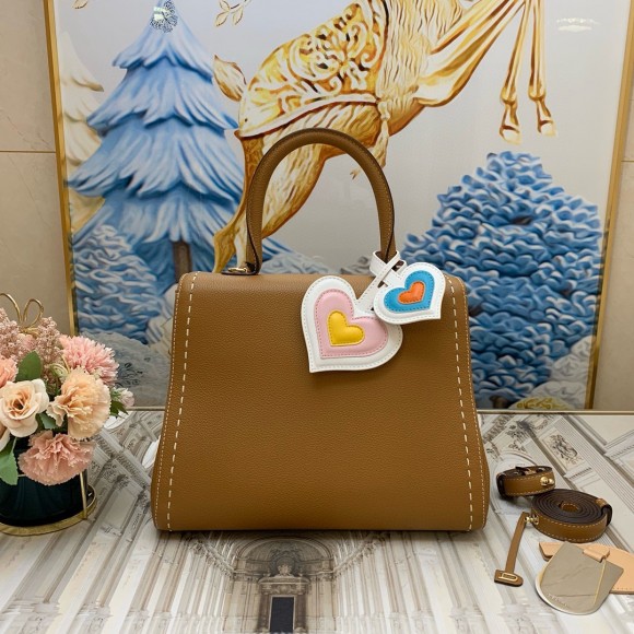 Delvaux Brillant MM Surpique Bag in Brown Rodeo Calf Leather Delvaux Brillant MM Surpique Bag in Brown Rodeo Calf Leather