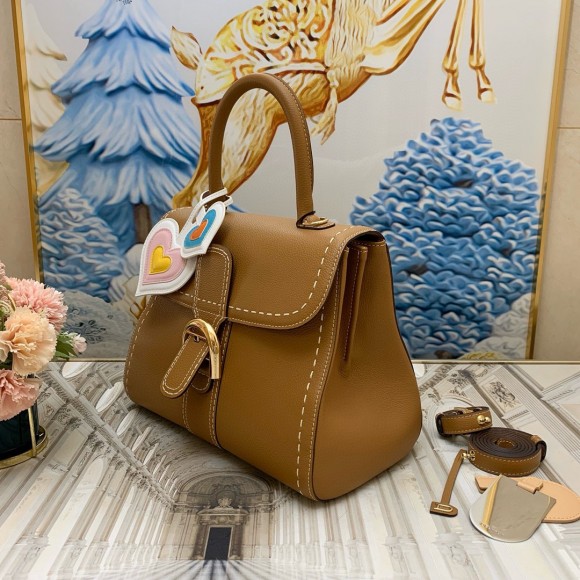 Delvaux Brillant MM Surpique Bag in Brown Rodeo Calf Leather Delvaux Brillant MM Surpique Bag in Brown Rodeo Calf Leather