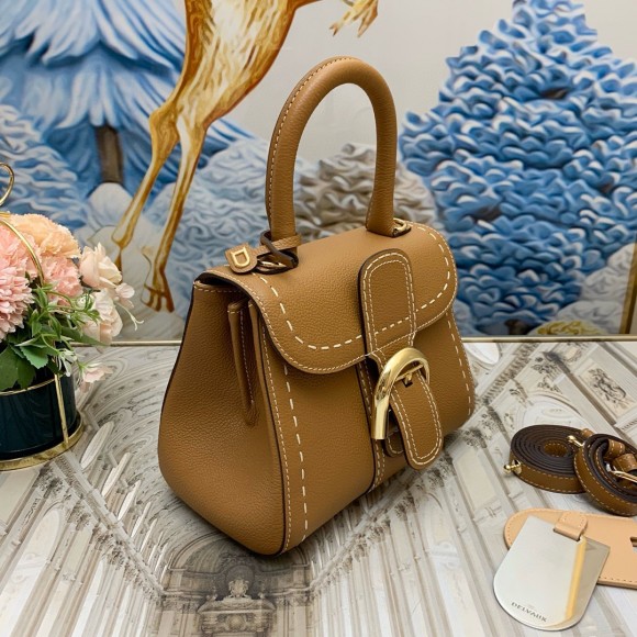 Delvaux Brillant Mini Surpique Bag in Brown Rodeo Calf Leather Delvaux Brillant Mini Surpique Bag in Brown Rodeo Calf Leather