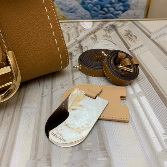 Delvaux Brillant Mini Surpique Bag in Brown Rodeo Calf Leather Delvaux Brillant Mini Surpique Bag in Brown Rodeo Calf Leather