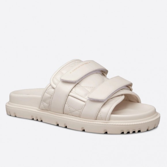 DIor Dio(r)evolution Slides Sandals In White Cannage Calfskin DIor Dio(r)evolution Slides Sandals In White Cannage Calfskin